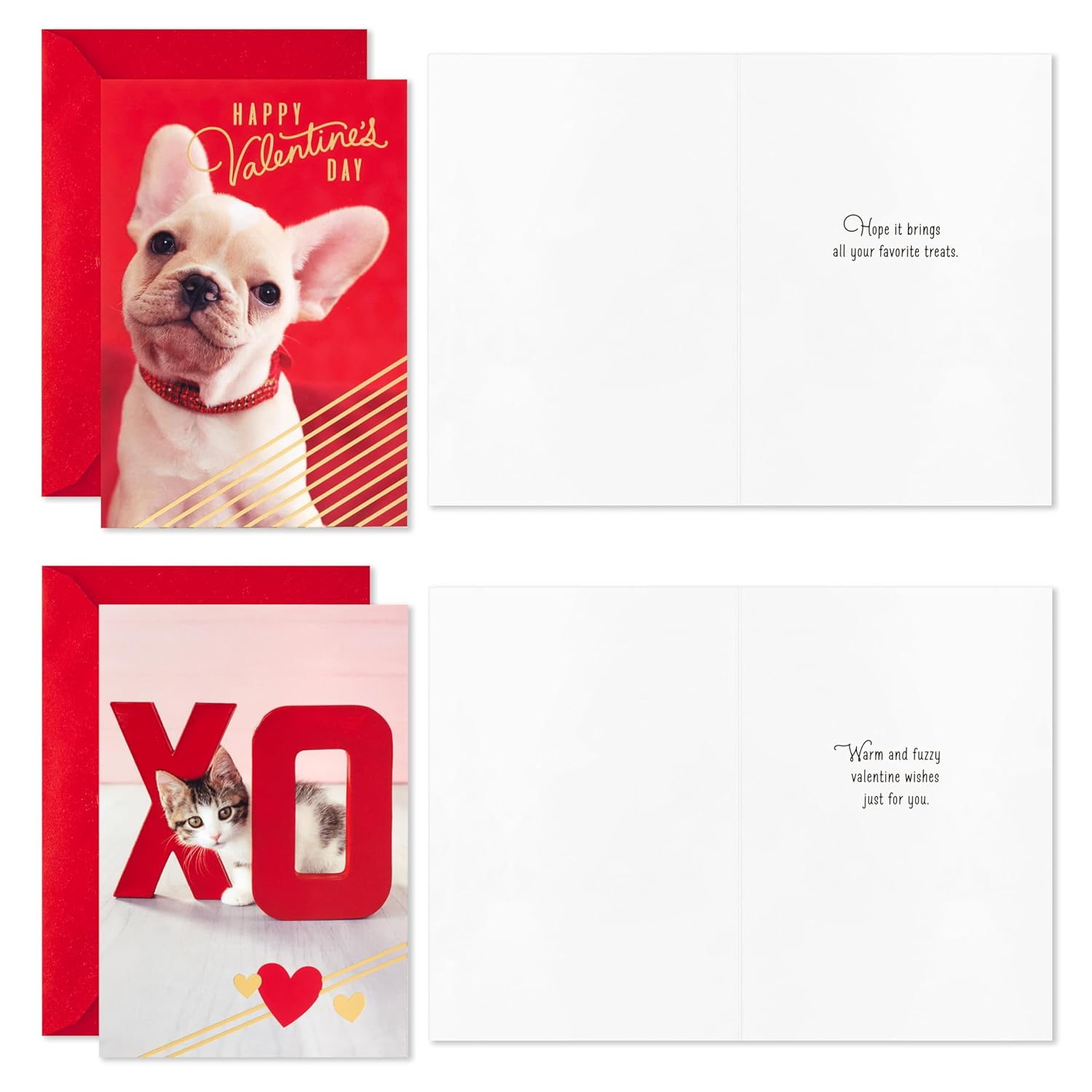 Hallmark Valentines Day Cards for Kids School, Puppy, Kitten, Pig, Hedgehog (24 Classroom Valentines with Envelopes)