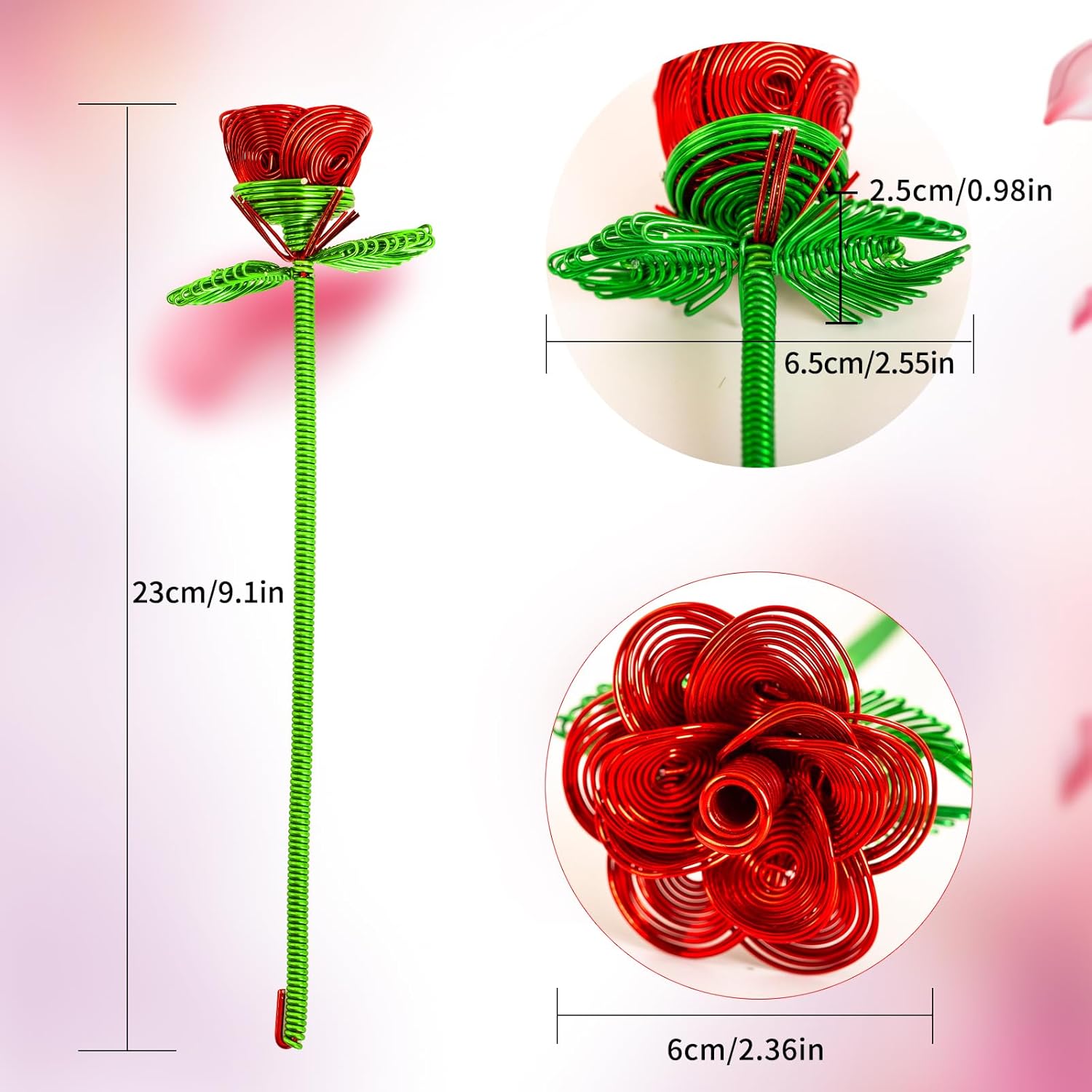 Artificial Flowers Metal Bouquet Roses Flower,6Pcs Silver Black Fake Rose,Aluminum Armature Crafted Waterproof,Office Hotel Table Decor,Mother'S Day Valentine’S Day Girl'S Birthday Party