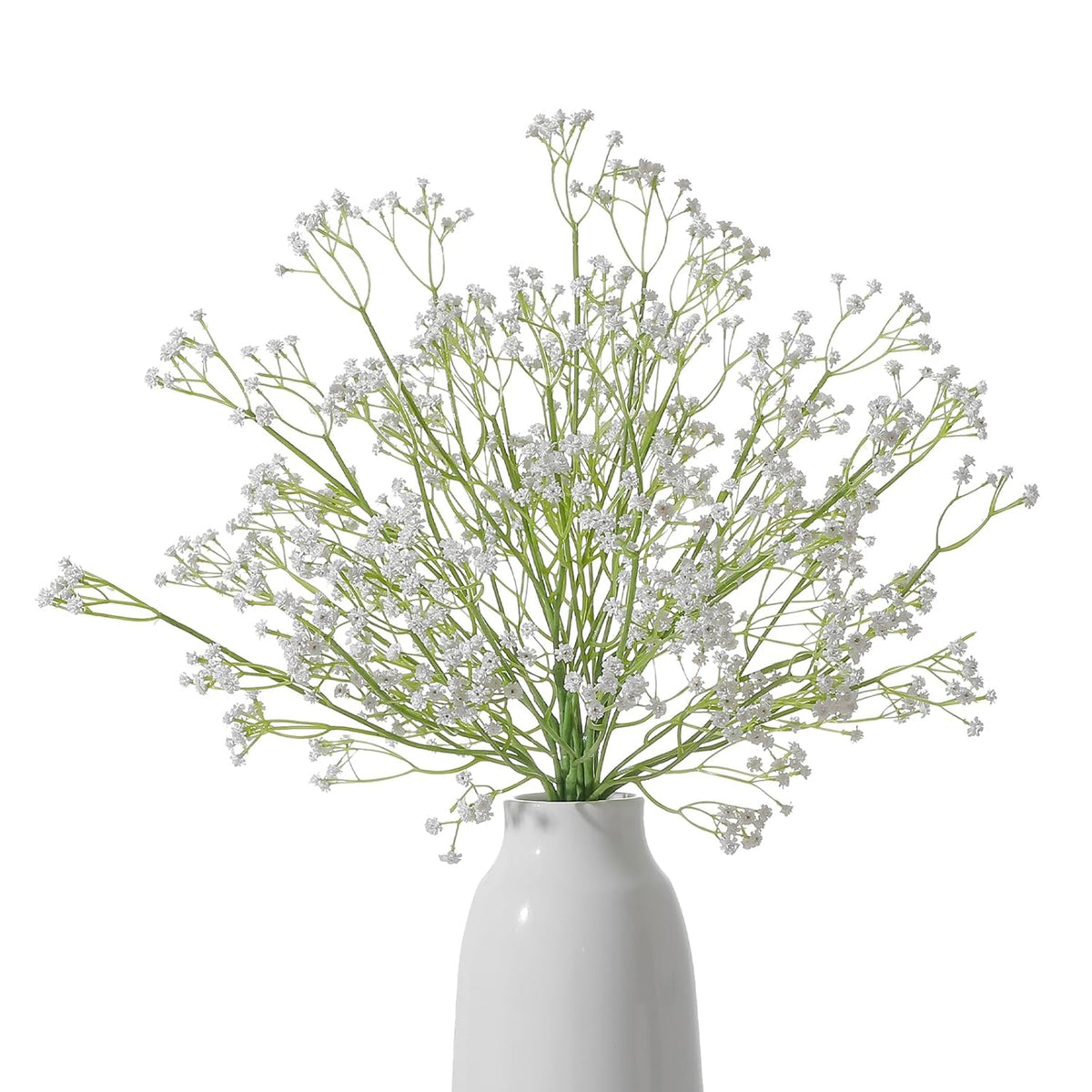 12Pcs White Babys Breath Artificial Flowers, 25'' Real Touch Fake Gypsophila Baby'S Breath Faux Flowers Bulk, Long Bendable Stems For Wedding Home Garden Floral Arrangement Decor