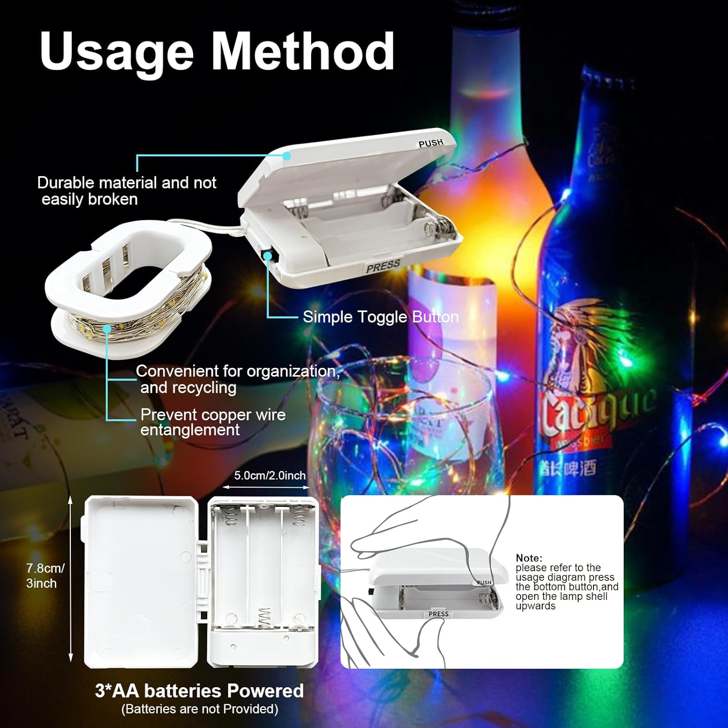 16 Ft 50 Led Fairy Lights Battery Operated Mini Battery Powered Copper Wire Starry Fairy Lights For Bedroom Decoration,