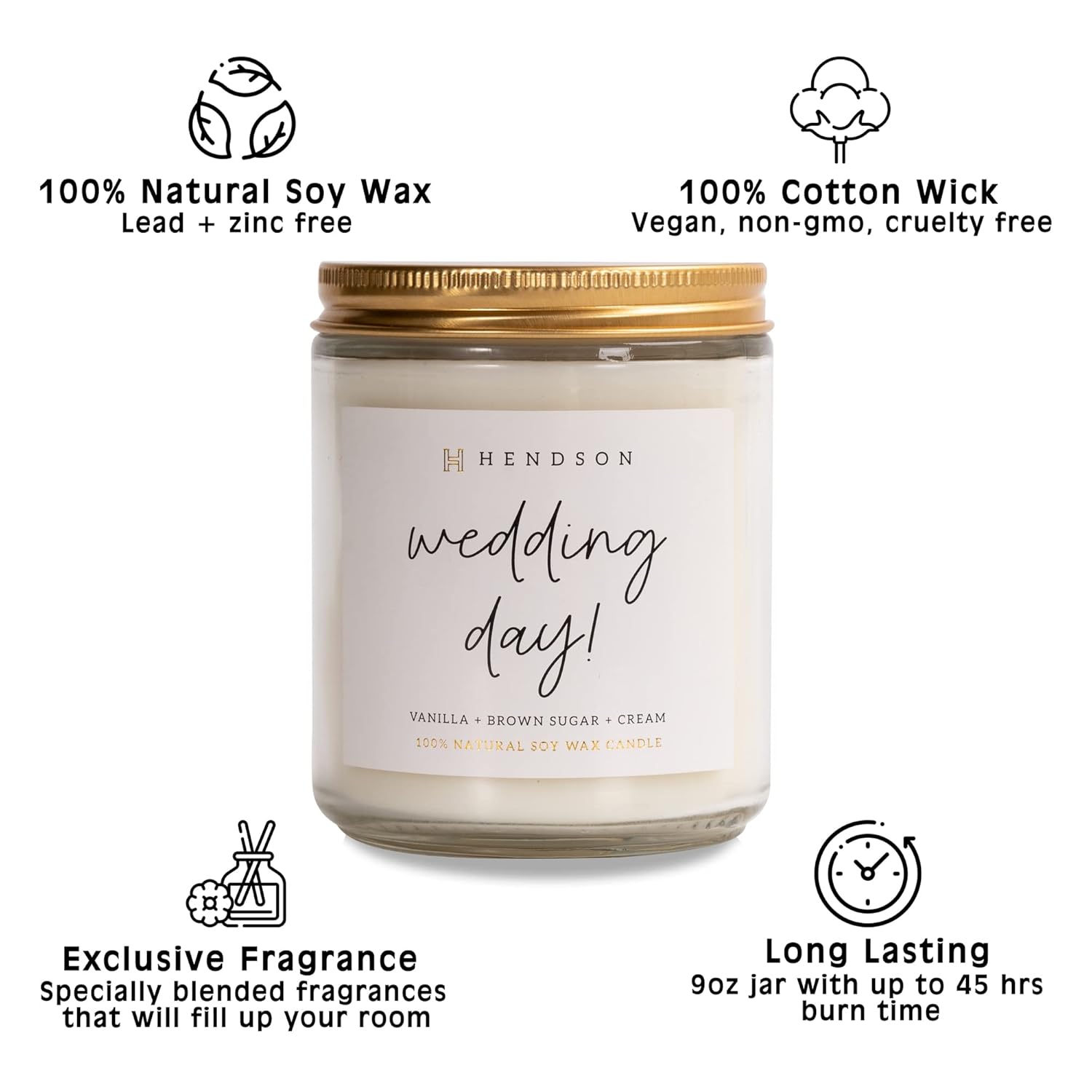 Wedding Shower Gifts - Candles Gift For Bride, Bridal Shower, Bachelorette Party Gifts From Bridesmaids - Wedding Day Candle - Engaged Couple - Scented Candles