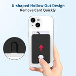 3-Pack Silicone Anti-Slip Stick-On Phone Card Holder for iPhone & Galaxy - Black