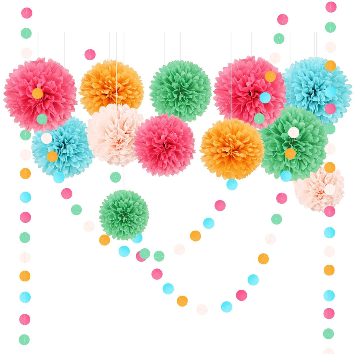 Rainbow Birthday Decorations for Girls Women,15PCS