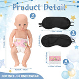 9 Pcs Baby Shower Game Supplies For Blindfold Diaper Changing With Dolls, Blindfolds, Diapers - Changing Race Game Set (Elephant, Blue)