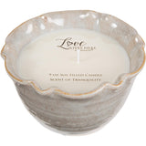 Pavilion Gift Company 86212 Plain Love Lives Here - Life is Better at The Lake 3 Wick Ceramic Tranquility Scented Candle,