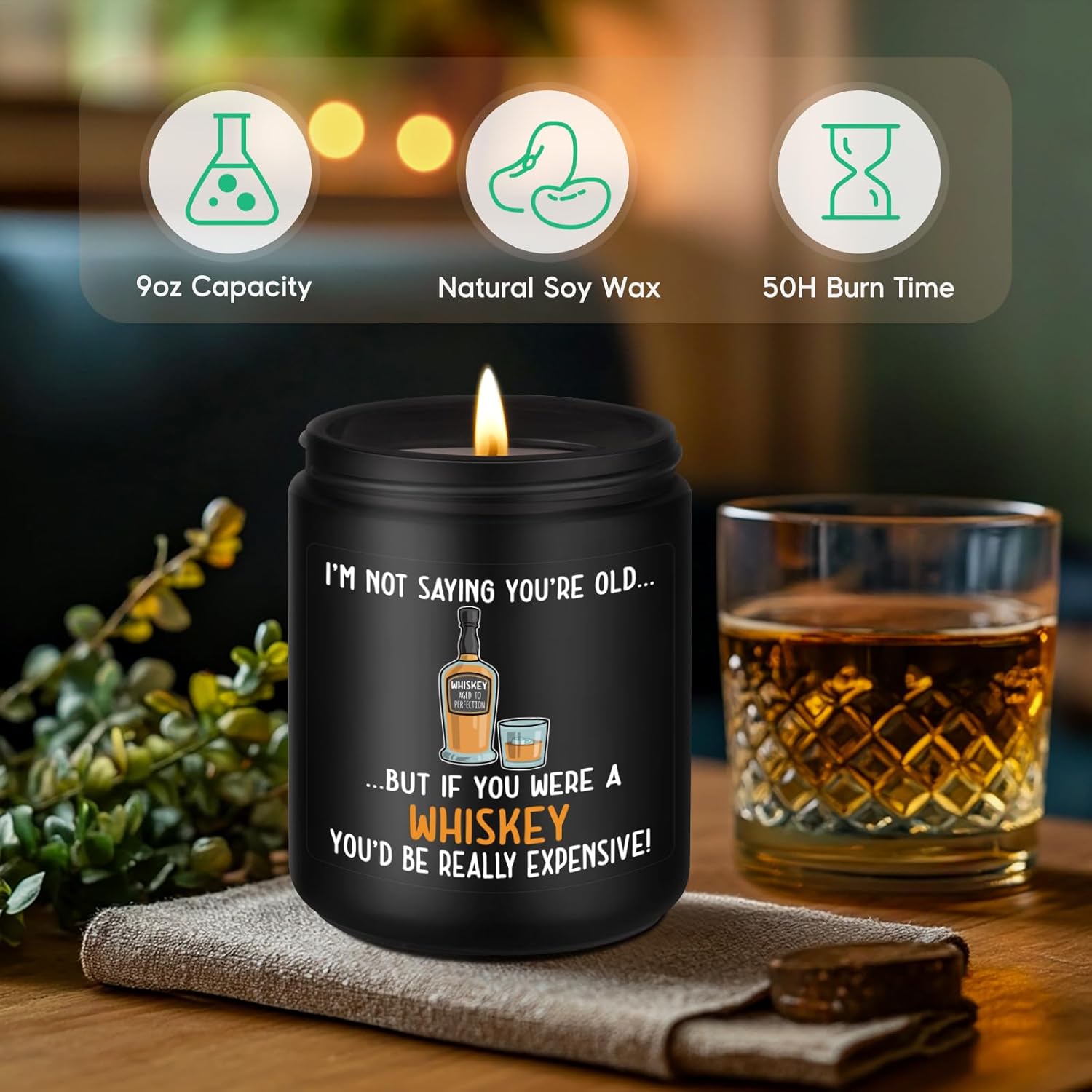 Birthday Gifts For Men, Funny 30Th 40Th 50Th 60Th 70Th 80Th Birthday Gifts For Men, Him, Women - Funny Bday Present Ideas For Brother, Uncle, Friend, Husband, Dad, Guy - Scented Candles