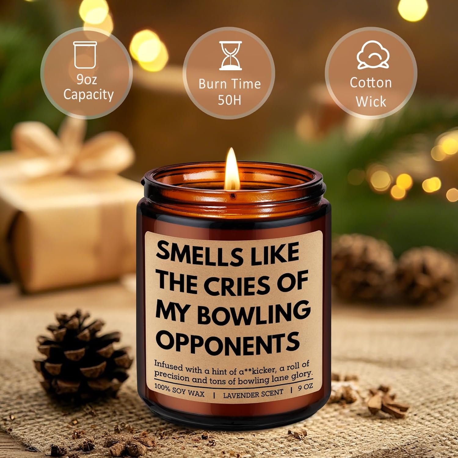 Candle, Bowling Gifts For Men Women, Funny Gifts For Bowlers Lovers, Bowling Accessories, Tenpin Ball Themed Stuff, Birthday Valentines Idea For Team League Player Friend Dad Husband Boyfriend