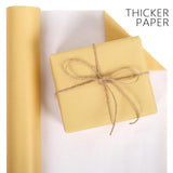 Gold Matte Wrapping Paper, 17 Inches X 50 Feet (70.8 Sq.Ft.) Solid Color Pearly-Lustre Paper Roll For Christmas Birthday Baby Shower Wedding Gift Wrap