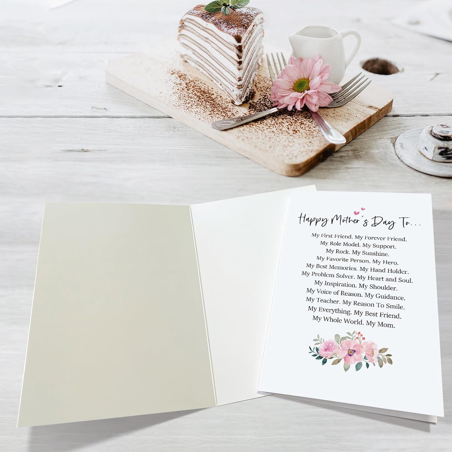 Poem Mother'S Day Card From Daughter Son, Sweet Flower Mothers Day Card For Mommy, Happy Mother'S Day To My Best Mom