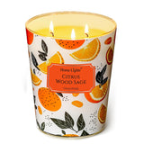 Homelights Scented Candles | Large Jar 34 Oz Natural Soy Candle | 130 Hrs Long-Lasting With 3 Wicks | Eclectic Mixed Styles Home Decor | Gifts For Mom & Women, Citrus Wood Sage