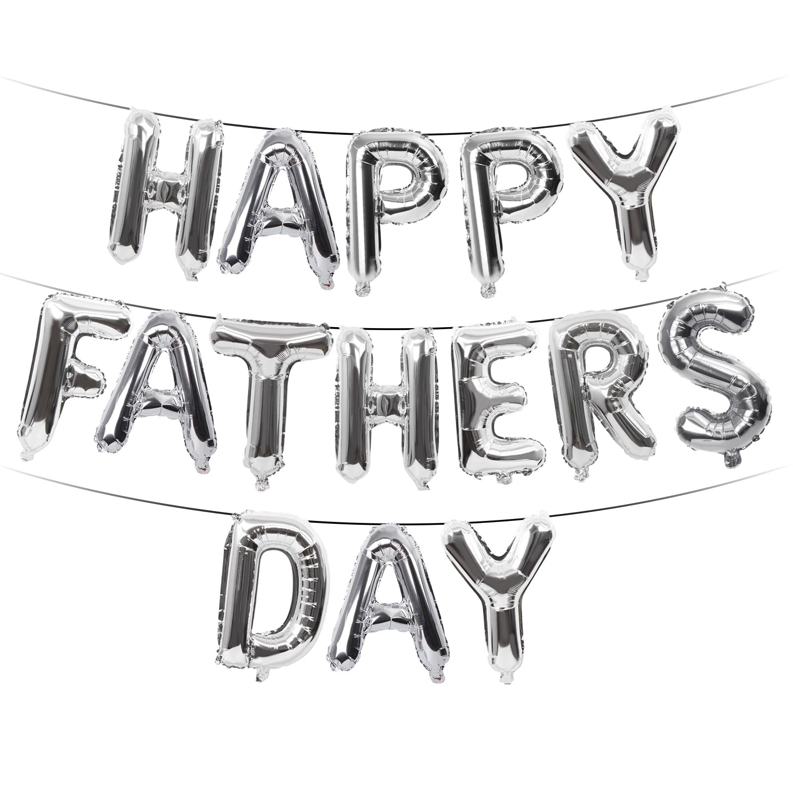 Silver Letter Balloon Balloons Banner Backdrop Foil Balloons for Father's Day Themed Party Happy Father's Day Party Supplies Decorations Party Sets-15 PCS