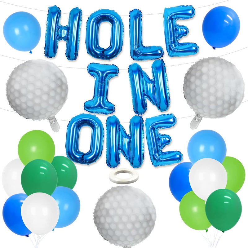 Golf 1St Birthday Party Decorations With Blue Hole In One First Birthd