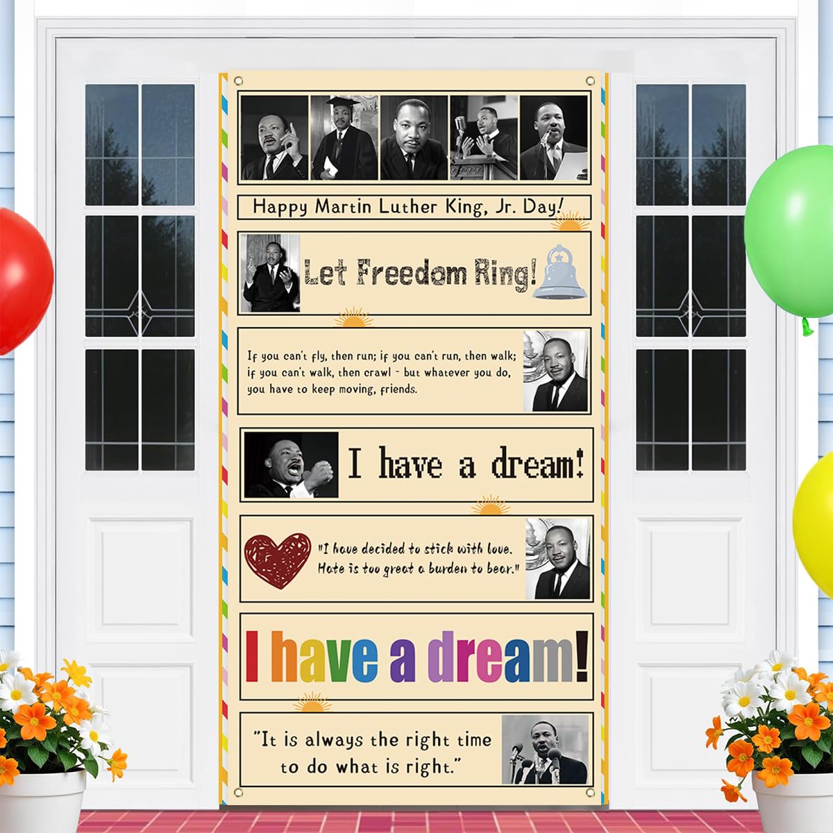 Martin Luther King Door Cover 71×35 Inch African American MLK Party Decor