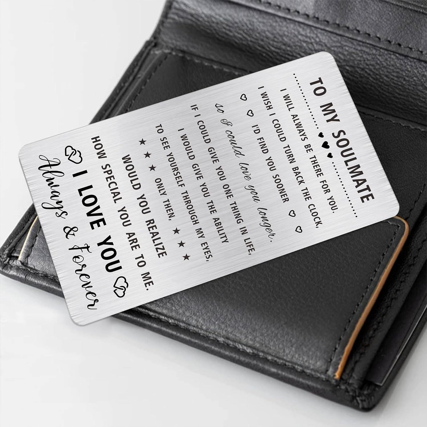 To My Soulmate Valentine'S Day Gifts - Soulmate Gifts For Him Men Her Women - I Love You Soulmate Wallet Card