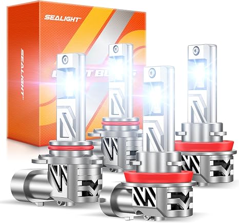 HB3 9005 H9 H11 LED Headlight Bulb Combo 120000LM Cool White 4 Pack