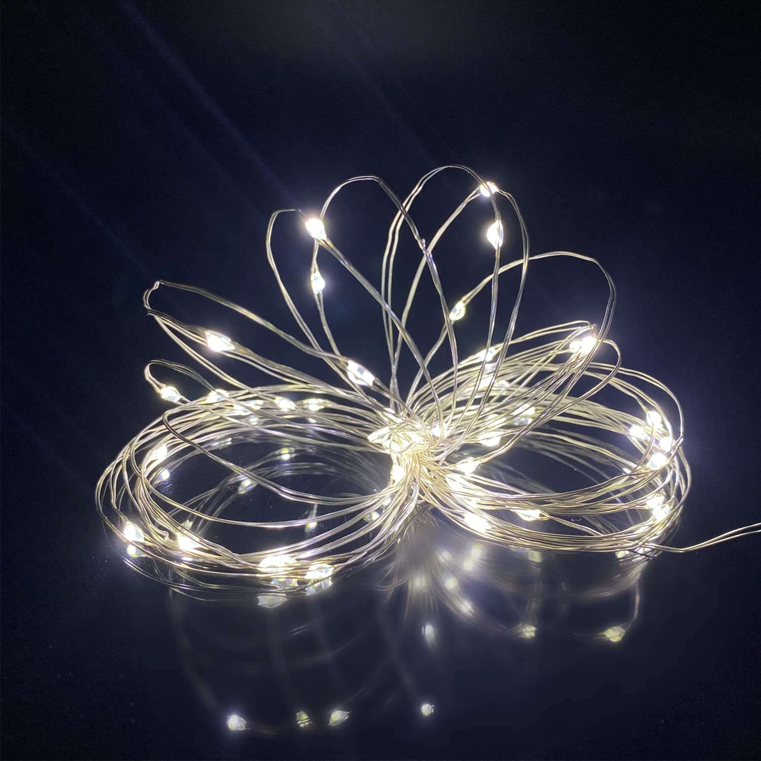 Pack 2 Battery Operated Mini Lights,Indoor Led Fairy Light With Timer 6Hours On/18Hours Off For Wedding Christmas Party