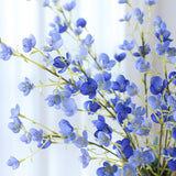 4Pcs Blue Pear Blossom Artificial Flower 37" Fake Silk Flowers With Stem Faux Flowers Bouquet For Vase Table Centerpieces Arrangements Home Decor Wedding Decorations (Blue)