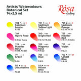 Watercolor Paint Set Botanical Unique Palette, Full Pans 2.5Ml, Metal Case, Extra Fine Professional Watercolours (14 Full Pans)