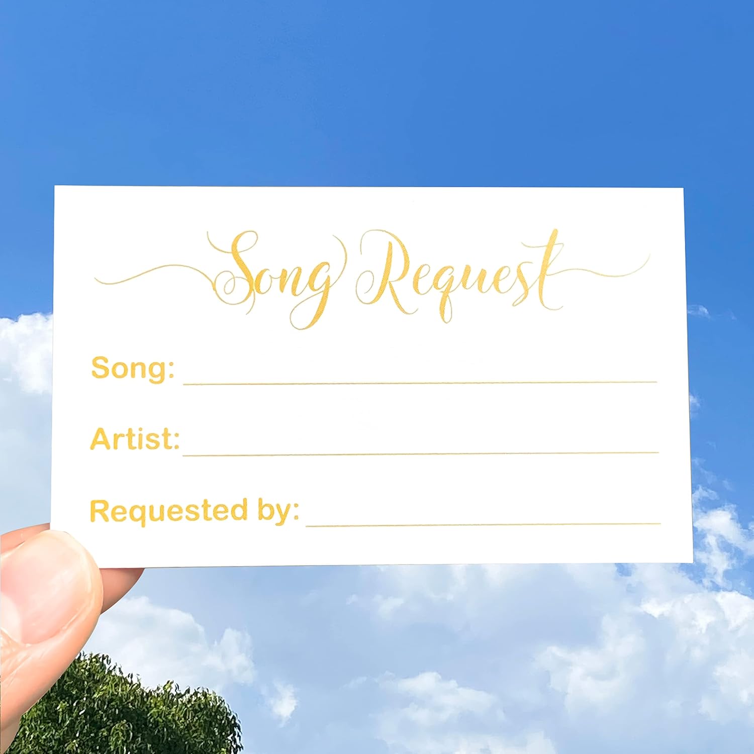 100 Song Request Cards Play Song At Wedding Reception Prom Dance Party Band Dj Karaoke Music Suggestion Note Gold