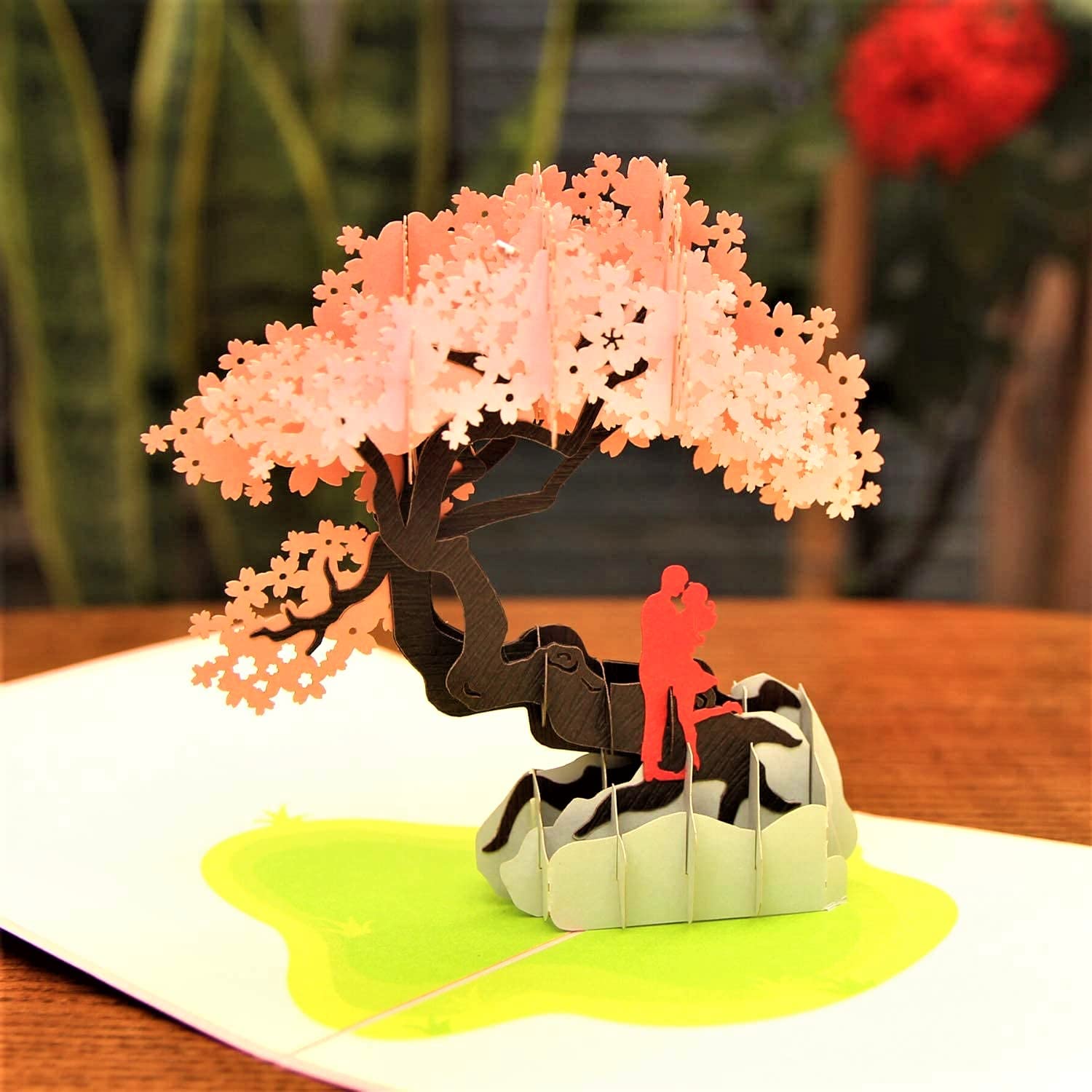 - Happy Anniversary Pop Up Card, Romantic Love Cherry Blossom Card, Valentines Day Pop Up Card Thinking Of You For Couple, Wife, Girlfriend - Handmade Present On Any Occasion 6'' X 6''