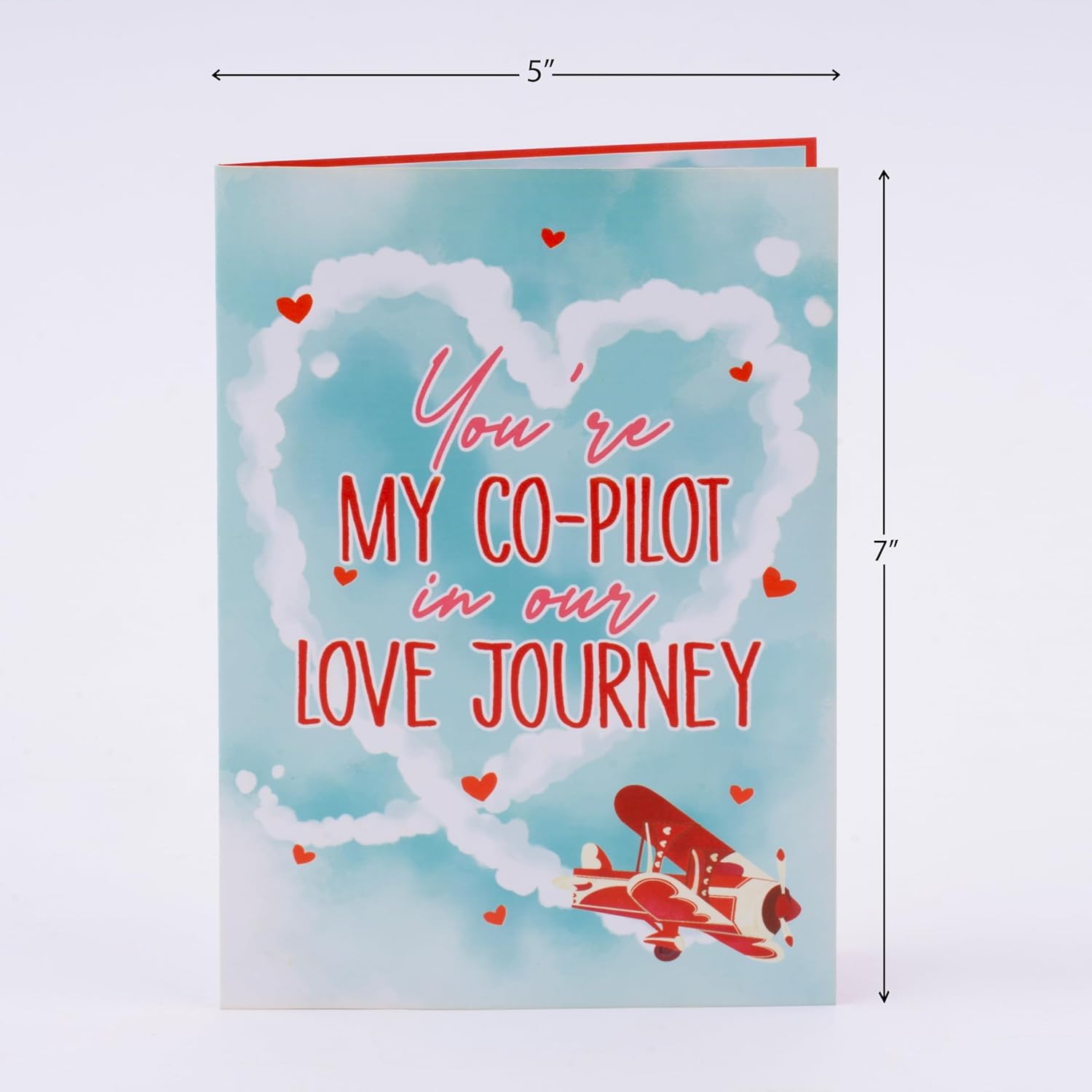 Love Biplane Pop Up Card, Happy Valentine'S Day, Cloud, Heart, 3D Popup Greeting Cards, Ideal Gifts For Wife, Husband, Lovers, Kids, Girlfriend, 5X7 - Includes Envelope And Message Note