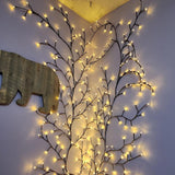 Enchanted Willow Vine Lights With Remote, Christmas Swags Decorations Indoor Room Decor, 18 Branches 144 Leds Lighted Wi