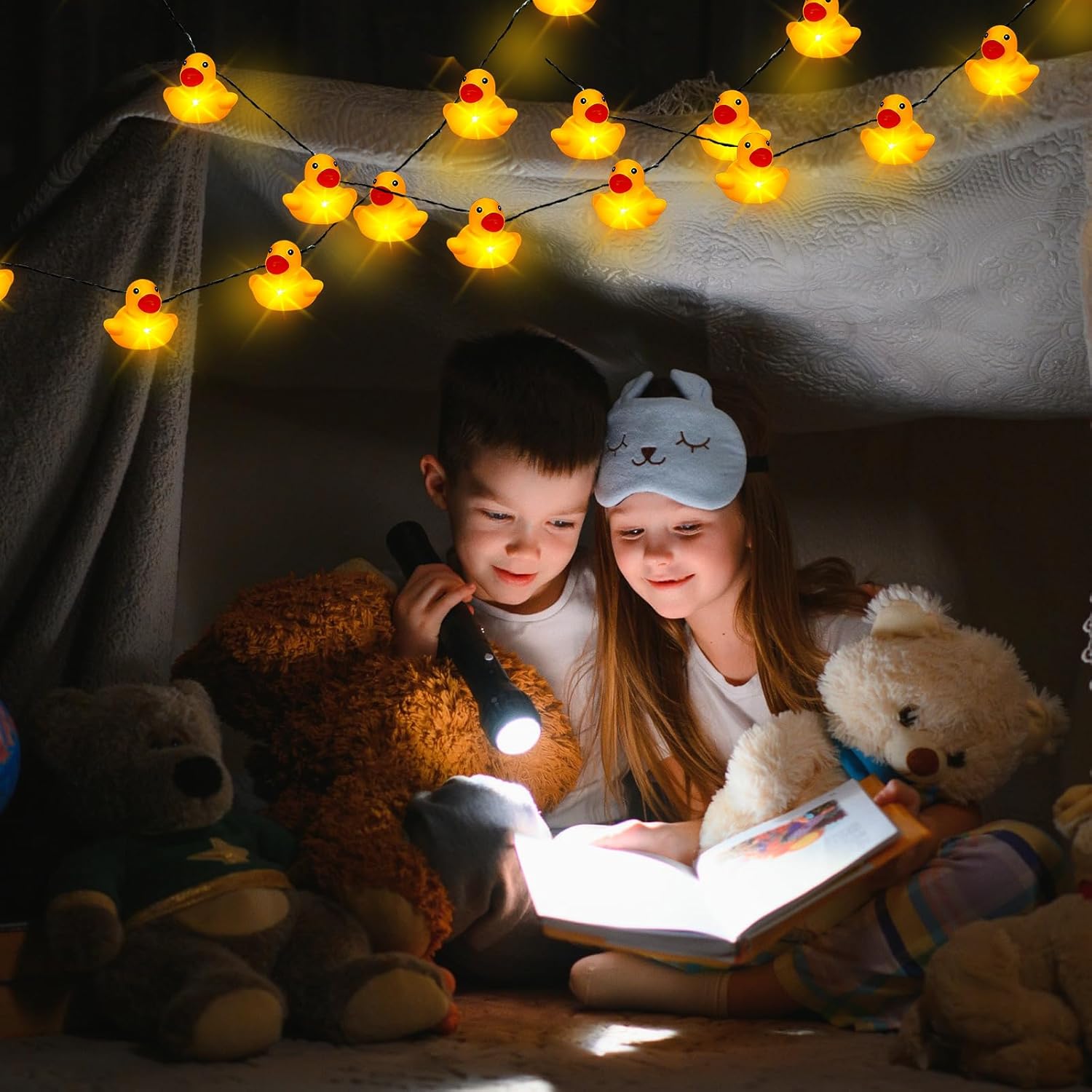 60/100 Led Rubber Duck String Lights For Christmas Tree Duck Battery Operated String Lights Decorative For Xmas Holiday
