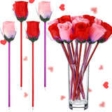 120 Pack Valentine'S Day Rose Pens Cute Rose Ballpoint Pen Blue Ink For Valentines Stationery Gift Present Party Favor Goodie Bag Office Teachers' Day Supplies(Pink And Red)