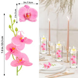 Ardux (12 Pieces) Artificial Flowers For Floating Candles Mini Artificial Orchid Flower Vase Fillers For Wedding Dinning Table Party Home Bar Restaurant Decoration (Pink)