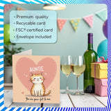 Auntie Birthday Card - You Are Purr-Fect - Happy Birthday Cards For Auntie From Nephew Niece, 5.7 Inch Cat Bday Mothers Day Greeting Cards