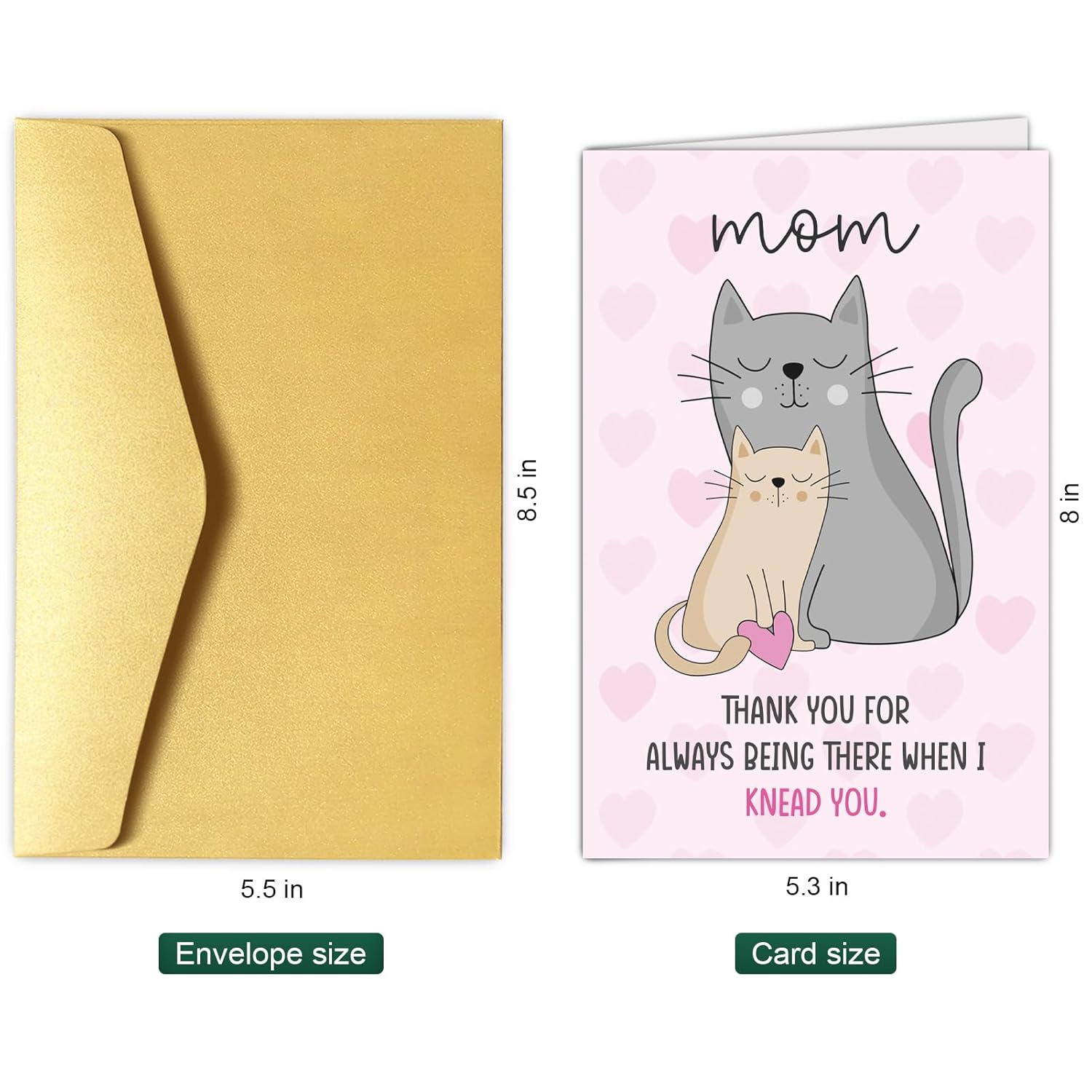 Cute Cat Mother'S Day Card For Mom, Funny Mothers Day Card From Cat, Cat Mom Birthday Card, Thank You Card For Mother From Kid, Always Being There When I Knead You