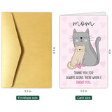 Cute Cat Mother'S Day Card For Mom, Funny Mothers Day Card From Cat, Cat Mom Birthday Card, Thank You Card For Mother From Kid, Always Being There When I Knead You