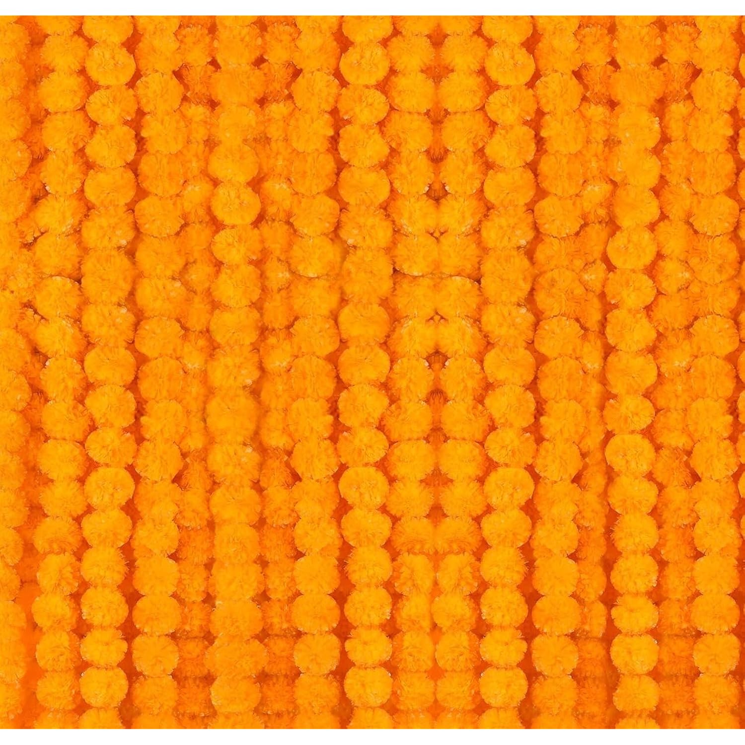5 Pc - 5 Feet Marigold Garland |Indian/American Wedding Party Mantle Decoration, Faux Garlands Wedding Garland, Diwali Decoration, Spring Bush Floral!