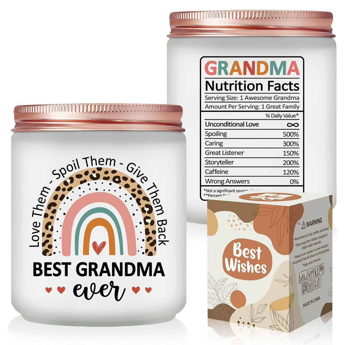 Grandma Gifts, Mothers Day, Birthday, Christmas, Thanksgiving Great Candle Presents For Grandmather From Grandkids Granddaughter Grandson