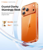 iPhone 17 Pro Crystal Orange Case 6.3 Inch Anti Yellowing Protective Cover
