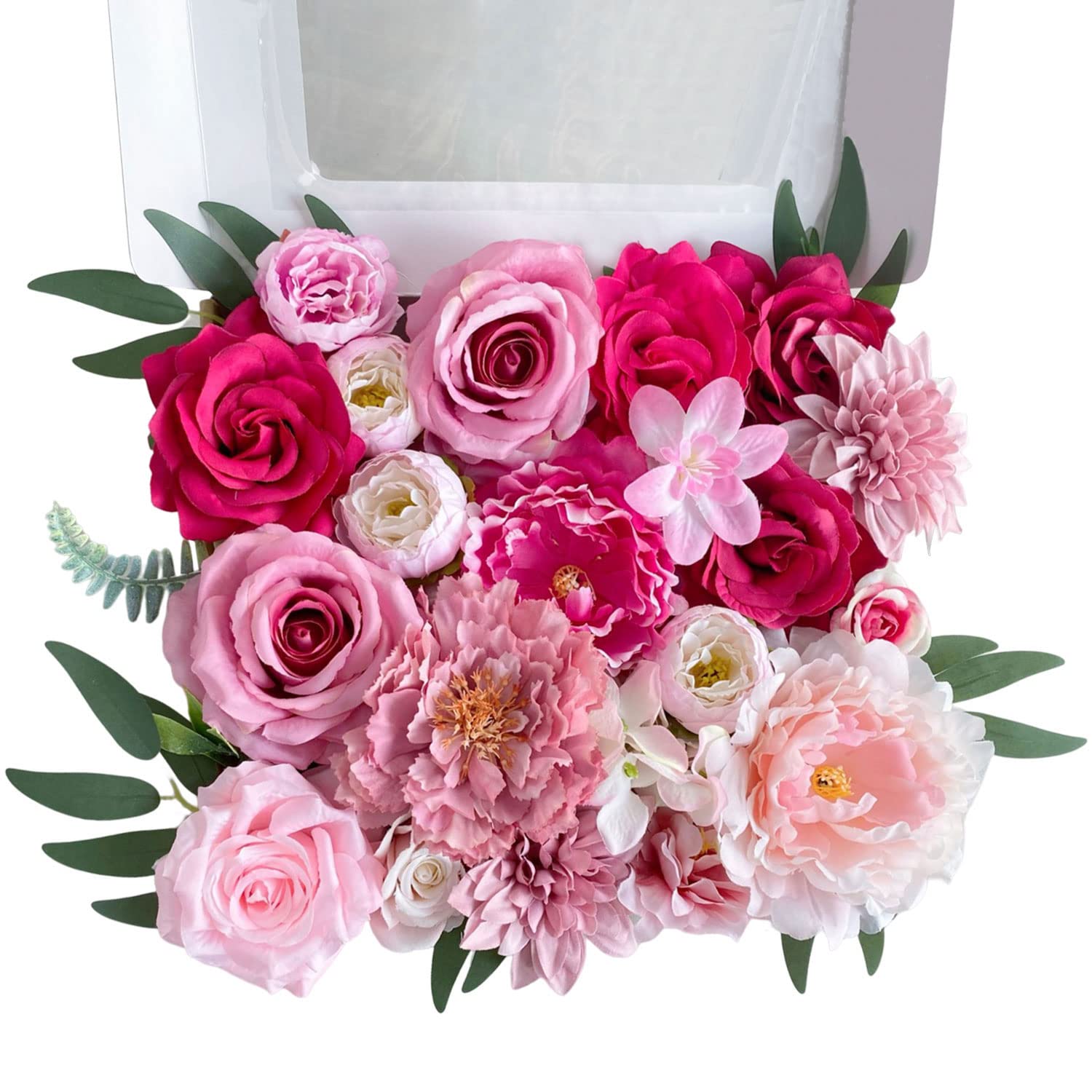 Pink Artificial Flowers Combo, Real-Looking Fake Flowers For Diy Decor Rose Peony Hydrangea Mix Silk Faux Flowers For Bridesmaid Wedding Centerpieces Decoration Home Party Arrangement