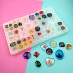 Jewelry Casting Molds,Gem Jewelry Silicone Casting Mold, For Resin Epoxy Diy Crafting, Earring, Pendant, Studs Jewelry Making (Large)
