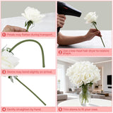 10Pcs Artificial Roses Single Stem, 10.2 Inch White Roses Artificial Flowers, Silk Fake Rose Flower, Real Touch Faux Rose Flowers With Stems For Wedding Centerpieces Party Birthday Home Decor