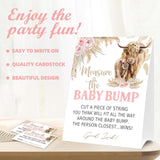 Baby Shower Games Measure The Baby Bump Sign, How Big Is Mommy'S Belly Party Favors Supplies, 5X7 Inch Kraft Standing Sign And 50 Guessing Cards, Holy Cow, Boho Pink Highland Cow