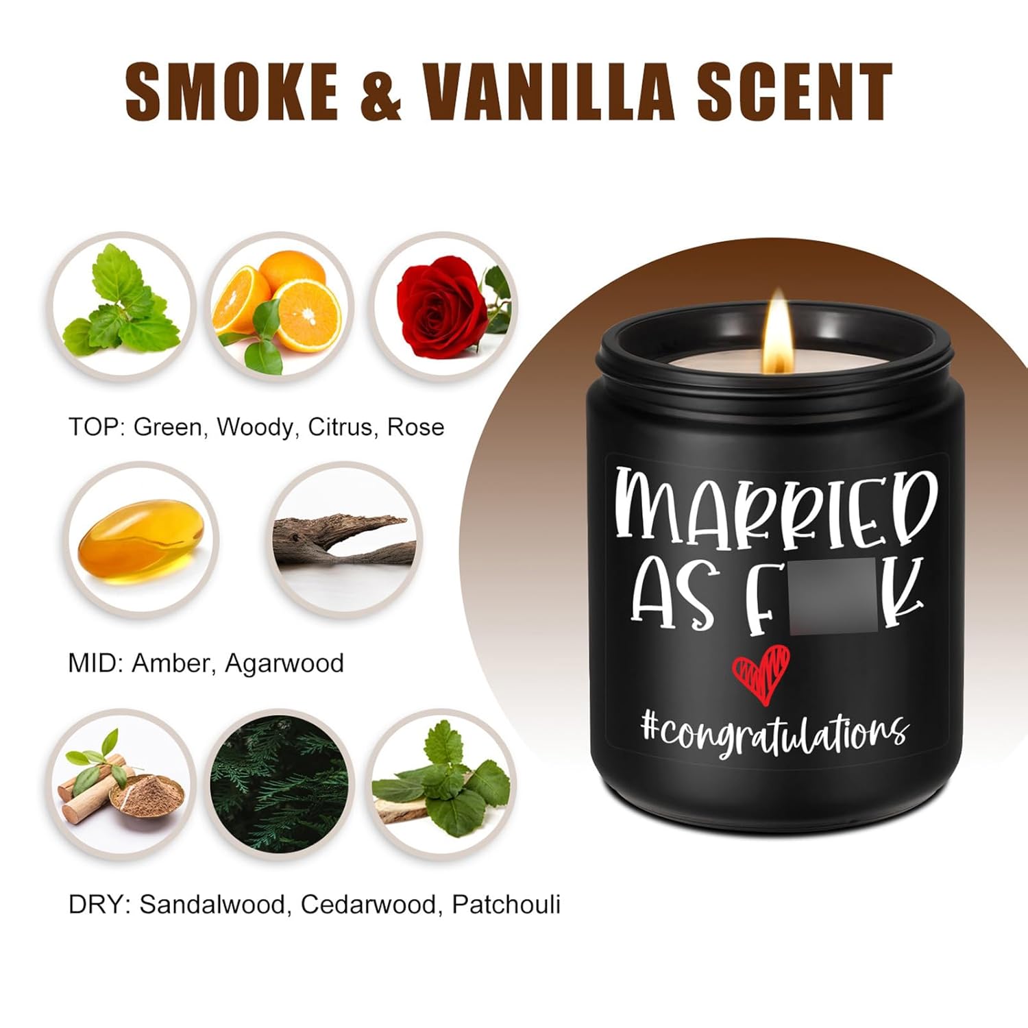Scented Candles - Newly Wed Gifts For The Couple, Funny Wedding Gifts For Newlyweds, Married Couple - Wedding Congratulations Presents, Honeymoon, Married Present For Bride, Groom