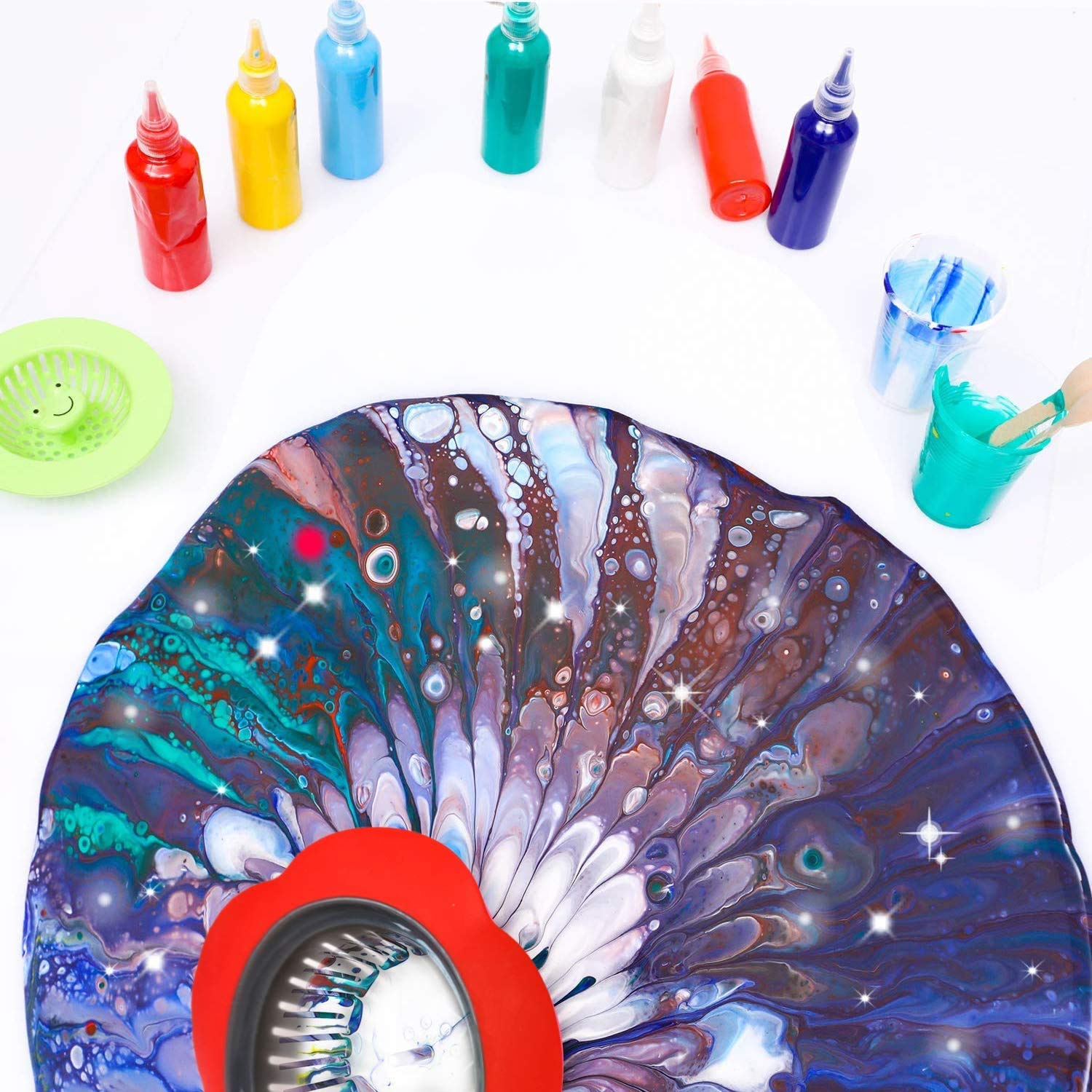 Acrylic Pouring Strainers,12 Pcs Acrylic Paint Pouring Strainers Plastic Flower Strainers Silicone Pouring Drain Basket For Diy Pouring Acrylic Paint And Creating Unique Patterns Art Supplies