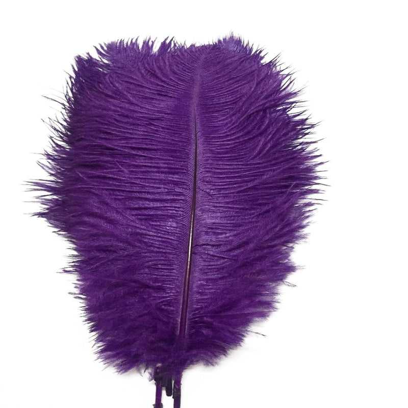 13.5"-15.5" Ostrich Feather Plume Decoration Diy Craft Pack Of 25 (Purple)