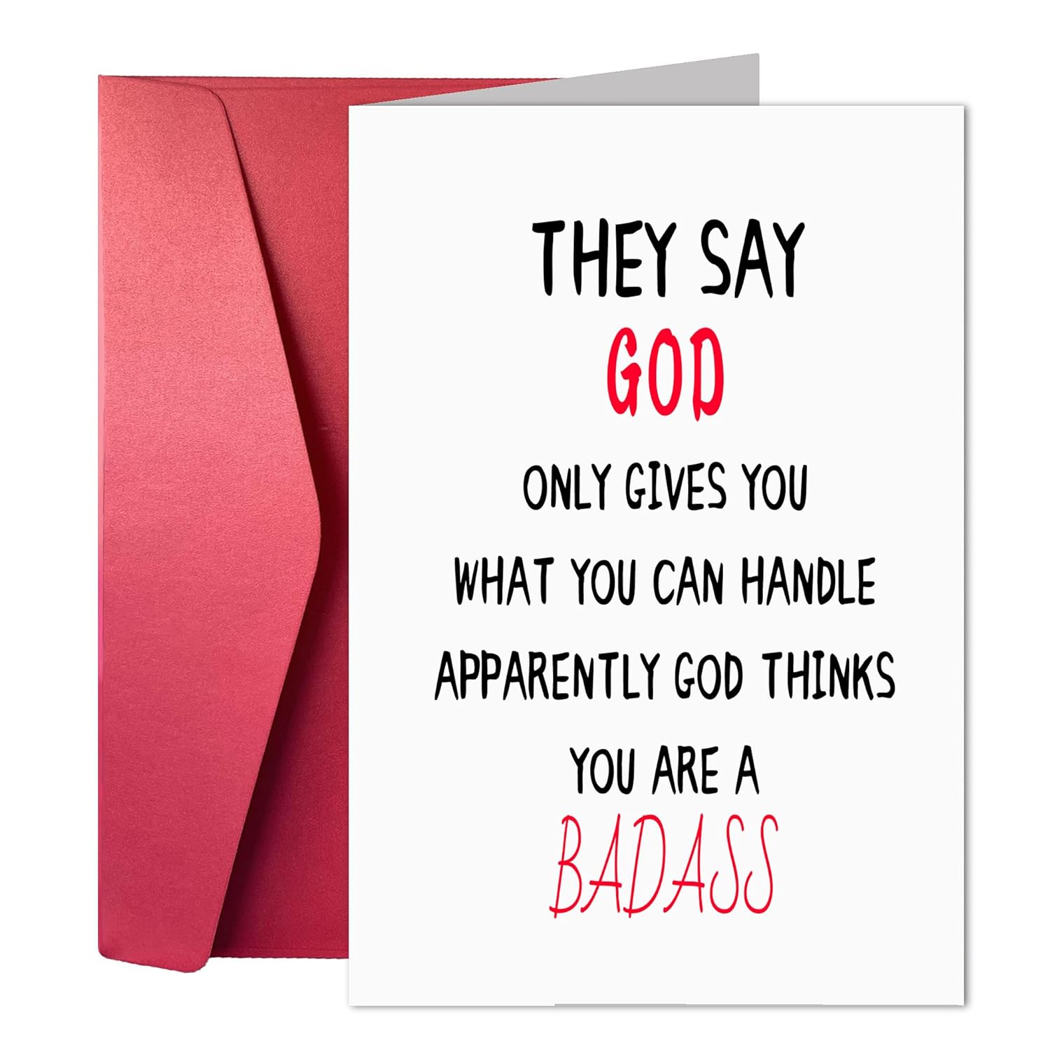 Funny Encouragement Card Gift For Him Her, Humor Encouragement Card, They Say God Only Gives What You Can Handle