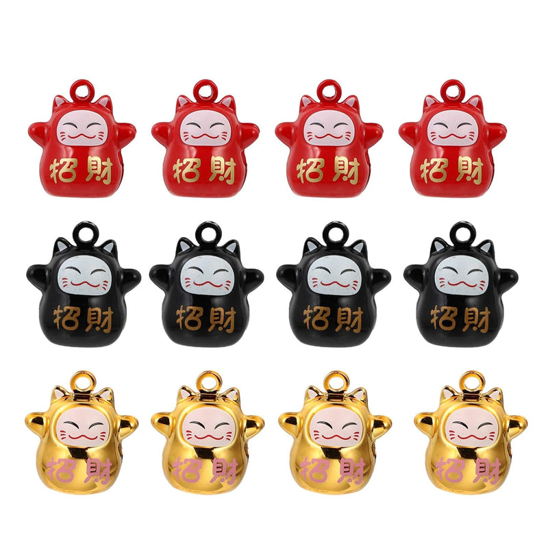 12Pcs Japanese Fortune Lucky Bells Mini Jingle Bells Tiny Bells For Crafts Iro