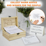 Advice And Wishes For The Mr And Mrs - 50 Pcs Wedding Advice Cards Box For Bridal Shower, Wedding Decorations, Date Night Activities Cards For The Mr And Mrs