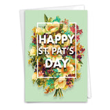 St. Patrick'S Day Greeting Card With 5 X 7 Inch Envelope (1 Card) Flowers For St. Pat'S C3532Spg