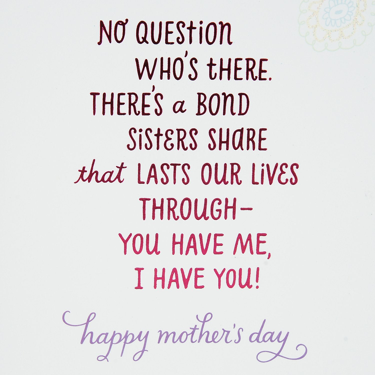 Hallmark Mother's Day Card for Sister (True Friends)