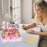 3D Happy Mothers Day Pop Up Card, Handcrafted - 100% Recycled And Eco-Friendly, 8" X 6" Cover - With Note Tag