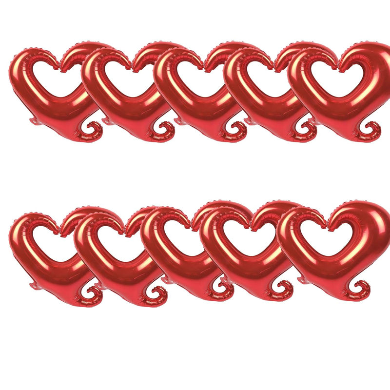 Hook Heart Foil Balloons,Red Heart Balloons,Valentine Engagement Weddi