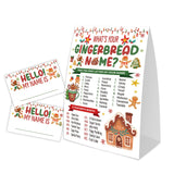 What'S Your Gingerbread Name For Baby Shower Game, Christmas Party Decorations, Pack 1 Sign And 30 Name Stickers, Christmas Baby Shower Games, Gender Neutral Party Supplies(Wsmzyx02)